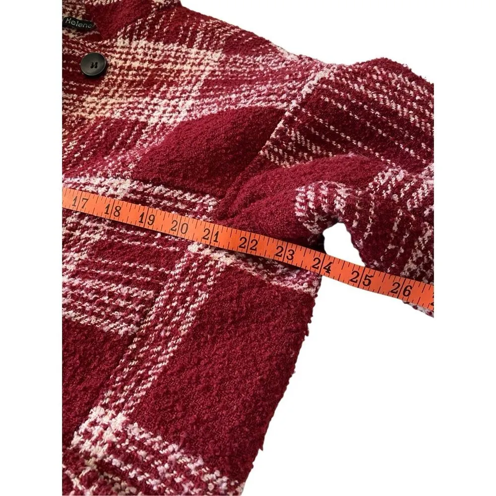 Helencsc Tweed Winter Coat Peacoat Jacket Fall Spring Outdoors Boho Bohemian Blue Size XXL - Image 7