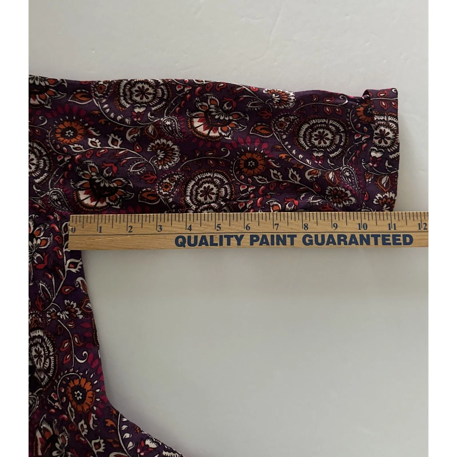 Garnet Hill Bohemian Pocket Paisley Detail 3/4 Sleeve Flowy Boho Dress Sz 08 - Image 6