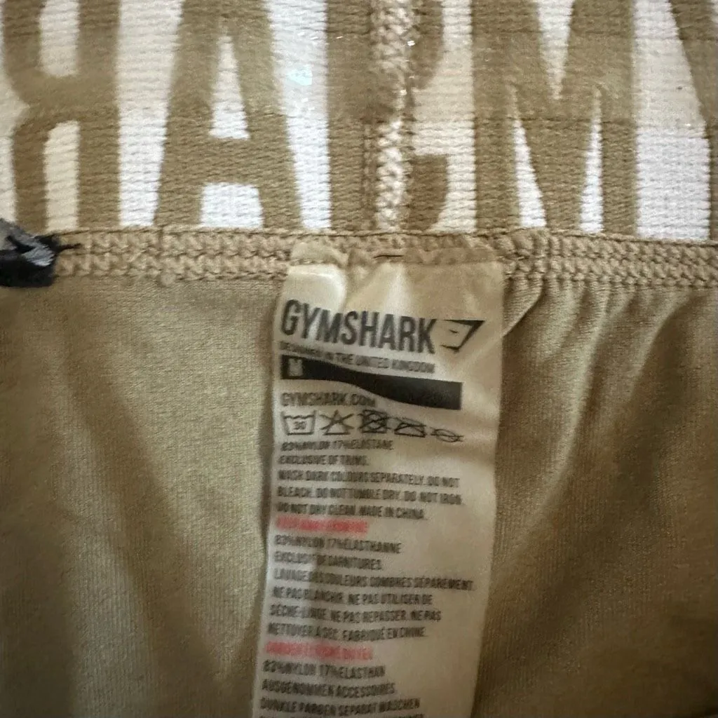 Gymshark NWT Fit Seamless Cropped Leggings in Washed Khaki/White Size M - Image 4