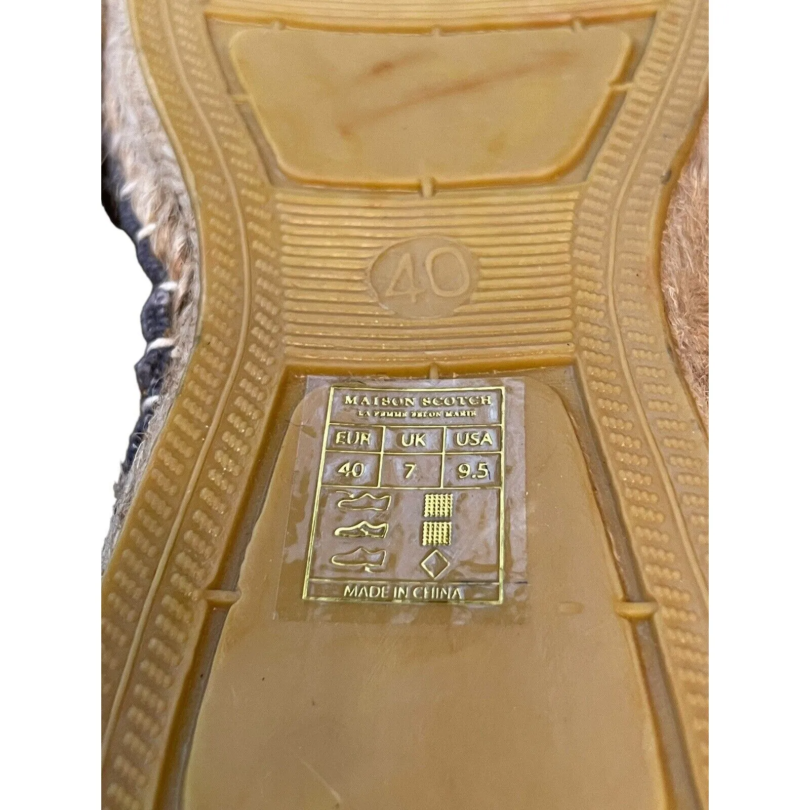 Maison Scotch‎ Slip-on Flat Espadrilles Women Size 9.5 US 40 EU Blue Canvas Rope - Image 7