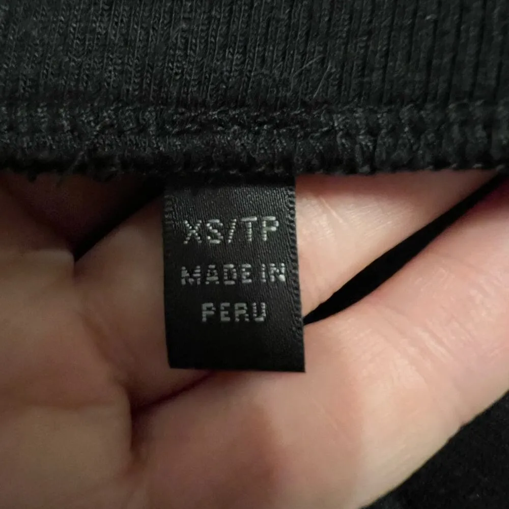 ATM Anthony Thomas Melillo micro modal soft ribbed midi skirt with side slit XS Black - Image 10