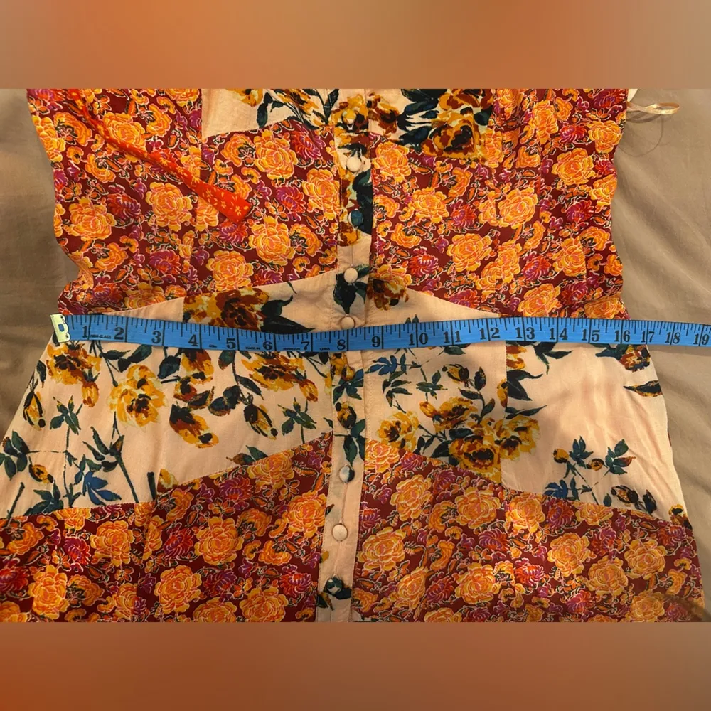 Free People Lover Boy Patchwork Maxi Dress Peach Size 10 Taylor Swift Boho - Image 13