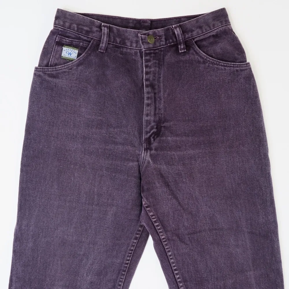 Vintage 90s Wrangler for Women Dark Purple High Waisted Jeans - Image 5