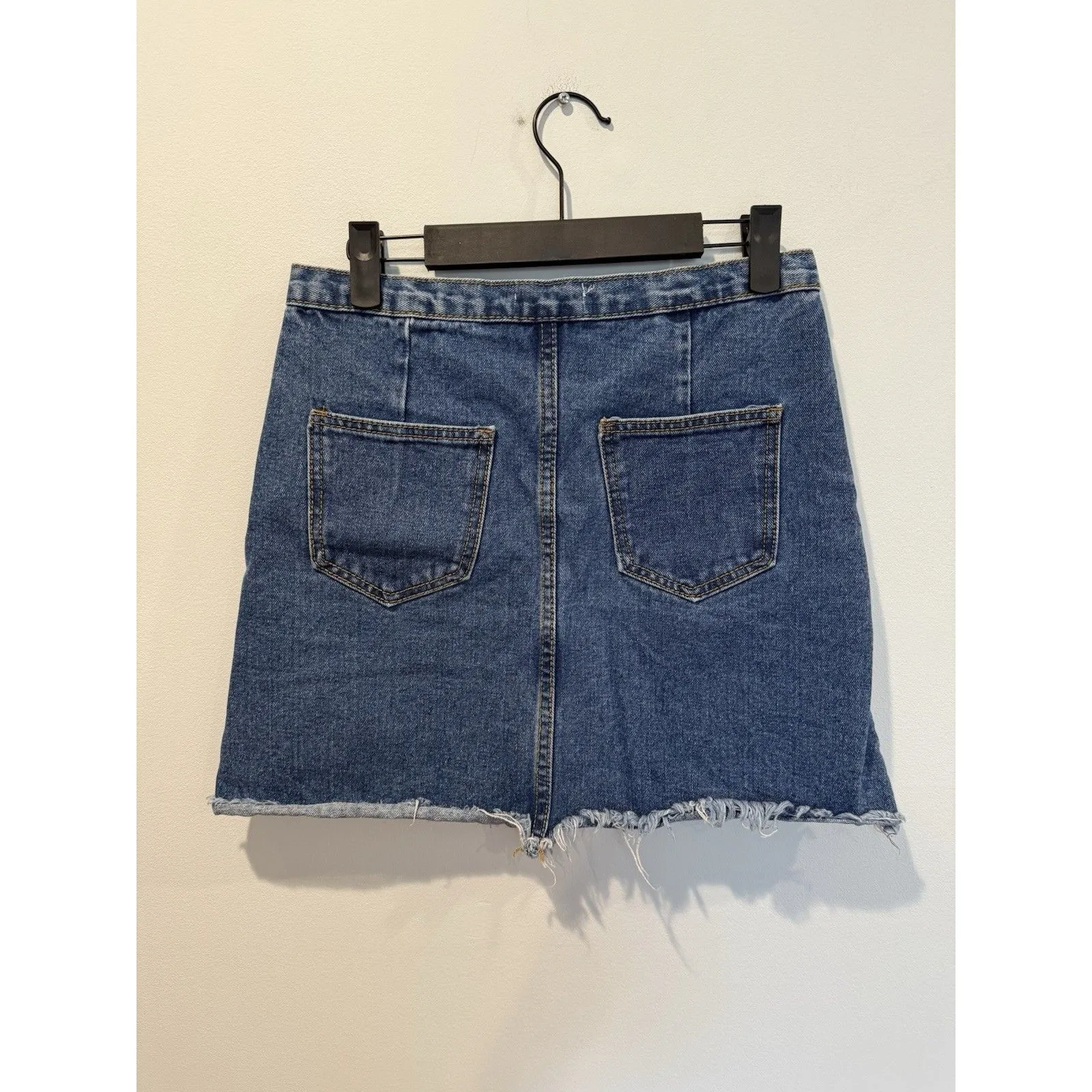 Sage The Label Skirt Womens Medium Denim Pockets Raw Hem Western Vacation Travel - Image 2