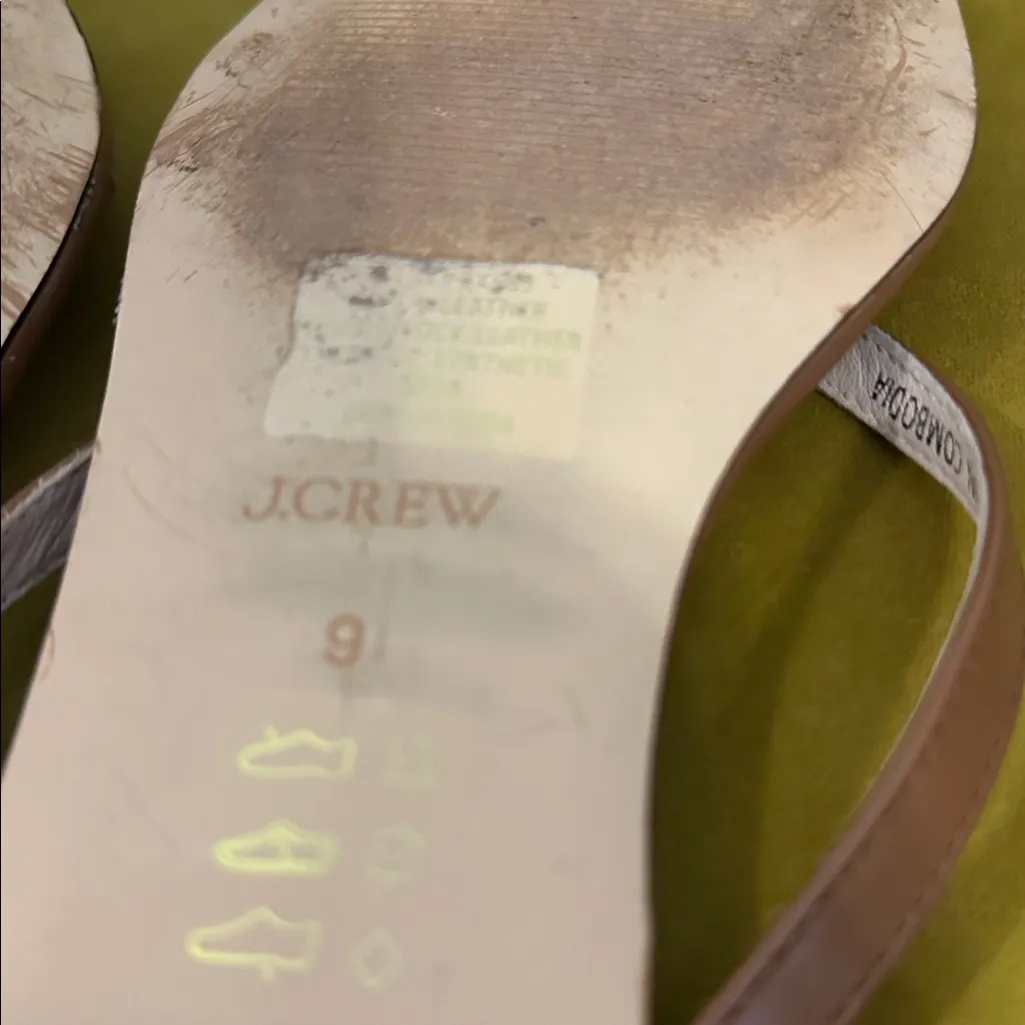J. Crew Capri‎ In Leather Square Toe sandal Size 9 - Image 9