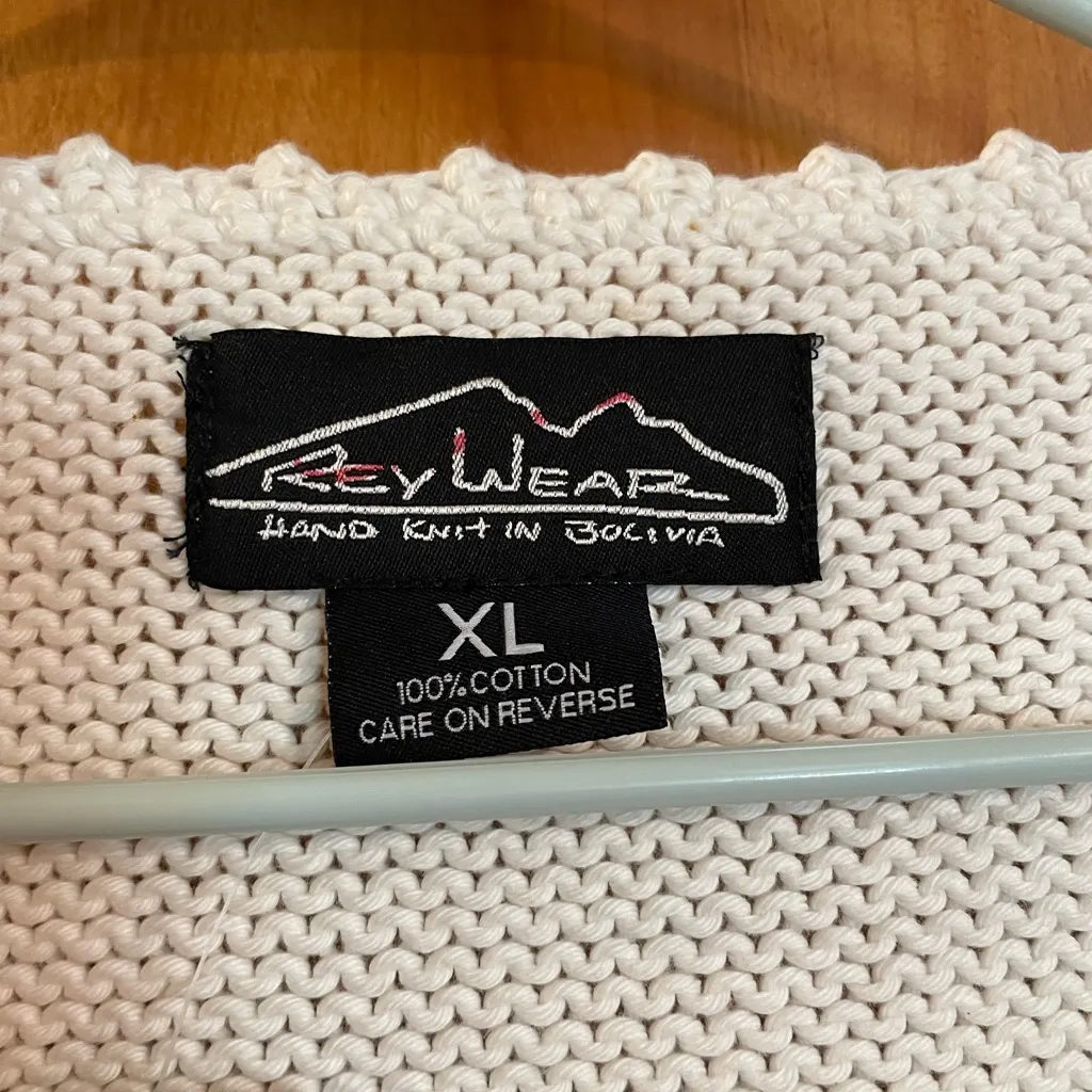 Reywear Handknit Sweater NWT White Size XL - Image 2