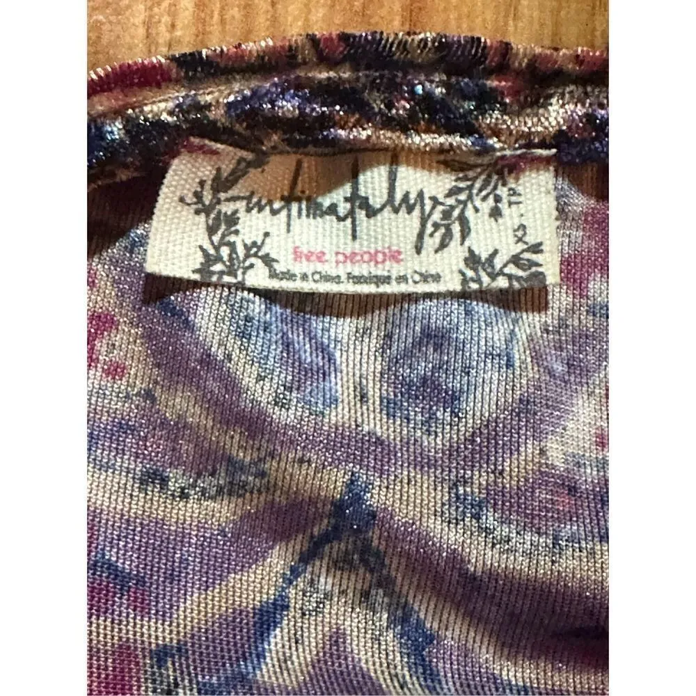 Free People Enchanted Slip Fairytale Combo Dress Velvet Sz XS - Image 8