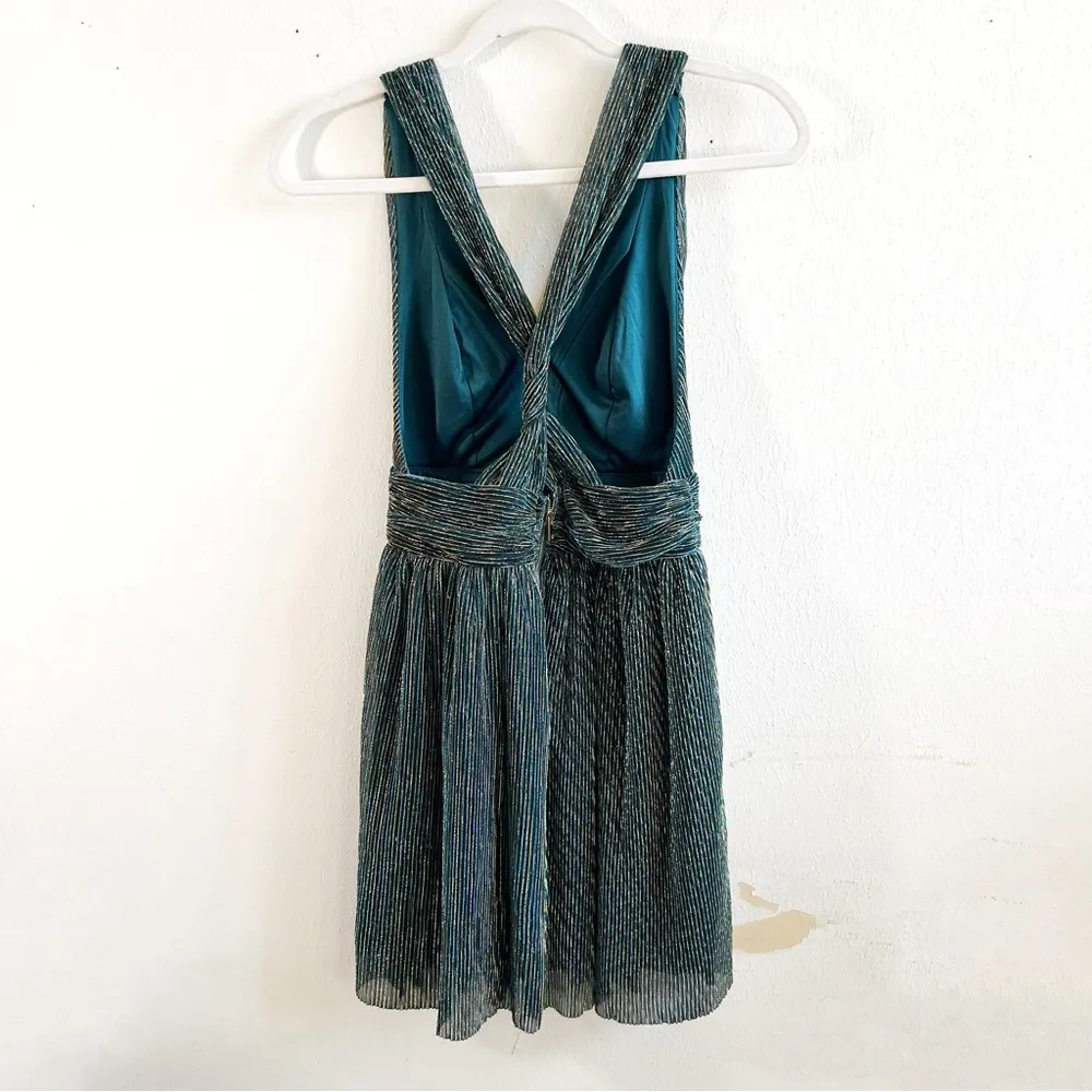 Lulu’s Dress Ailey Gold and Teal Blue Skater Dress in Sz XS EUC Prom Homecoming - Image 8