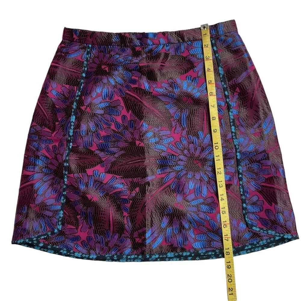 J. Crew Floral Jacquard Mini Skirt Size 4‎ Purple Midnight Embroidered NWT - Image 11