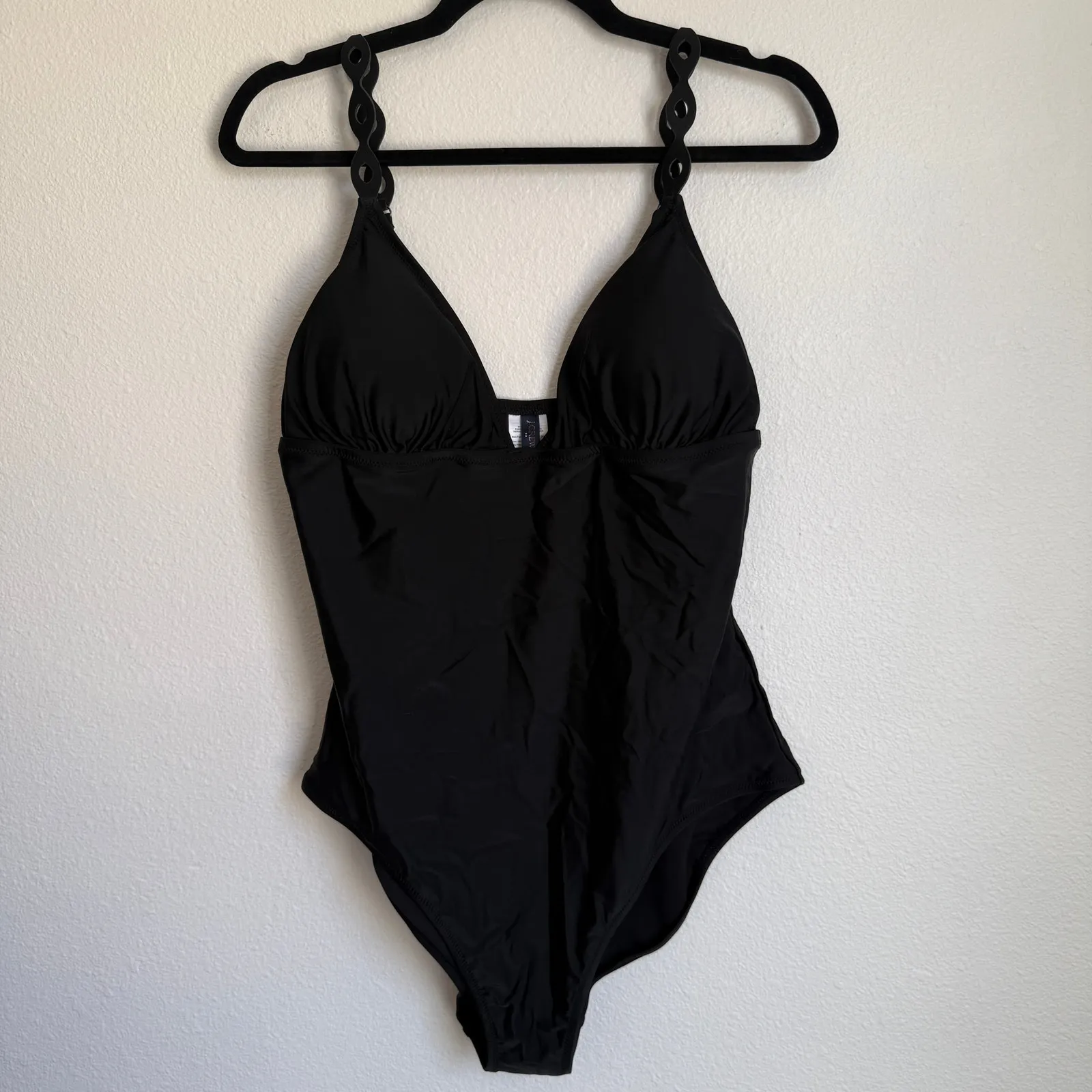 NWT J. Crew Cutout Strap One-piece Swimsuit in Black CK501 Women's Sz XL - Image 4