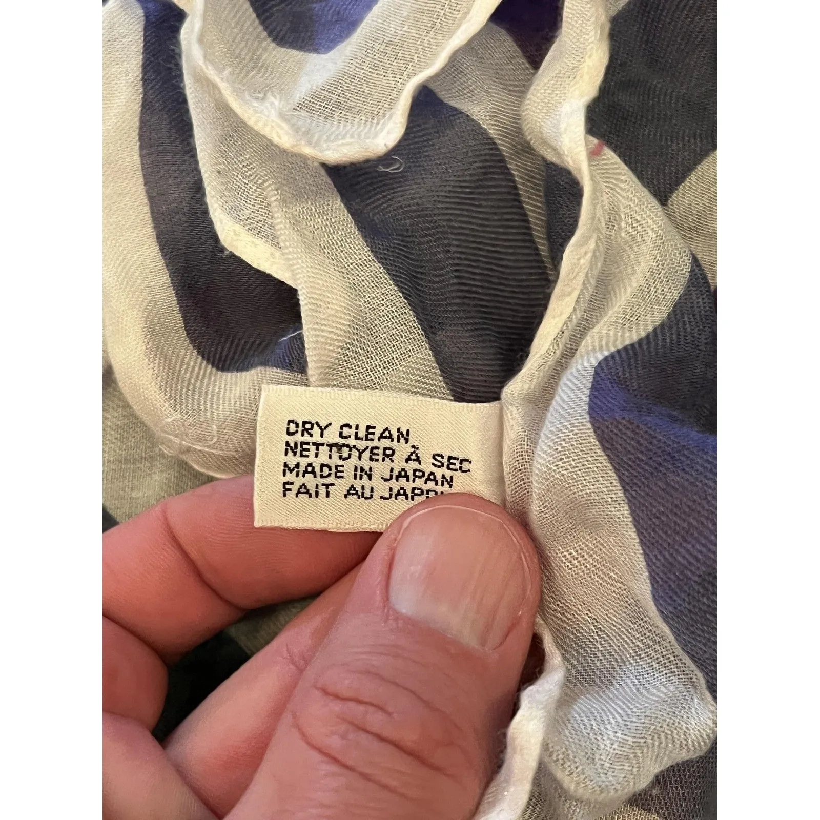 Vana Scarf Womens One Size Purple Pink Geometric Square Japan Lightweight - Image 8