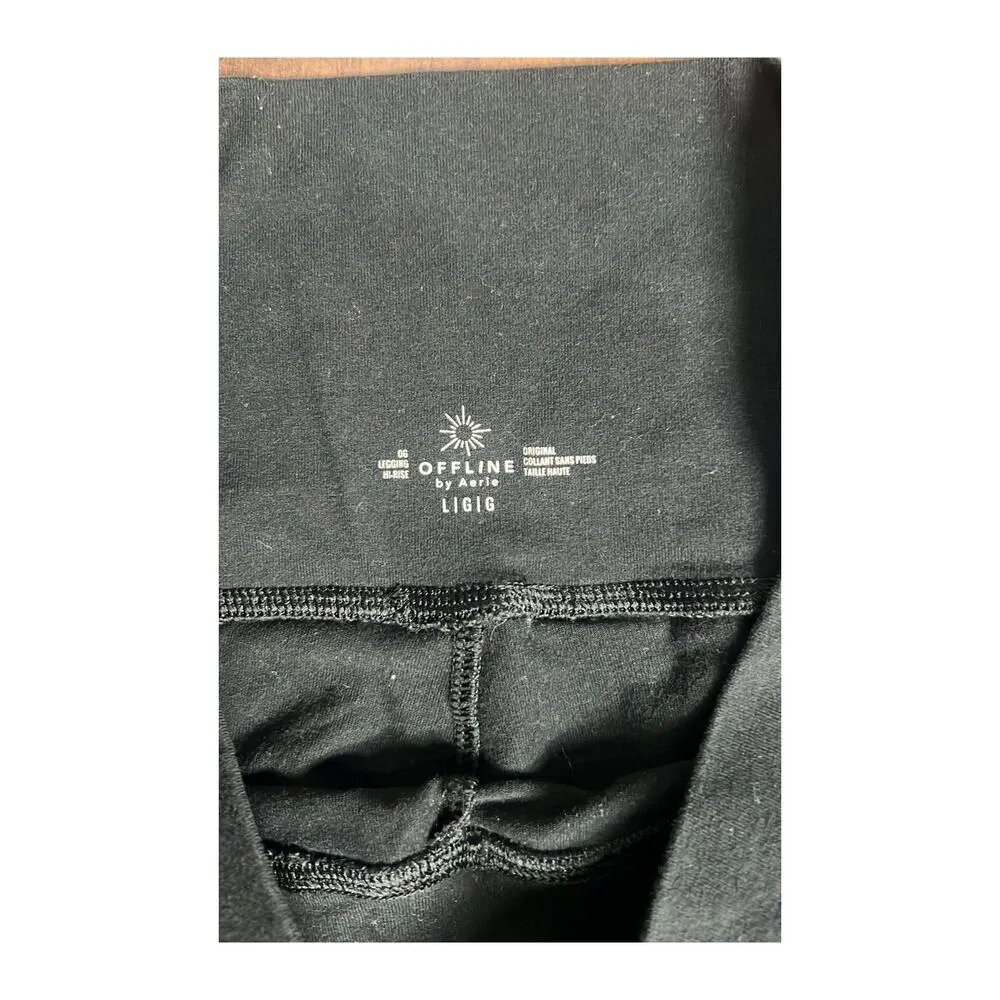 OFFLINE by Aerie Black Legging Size Large - Image 2
