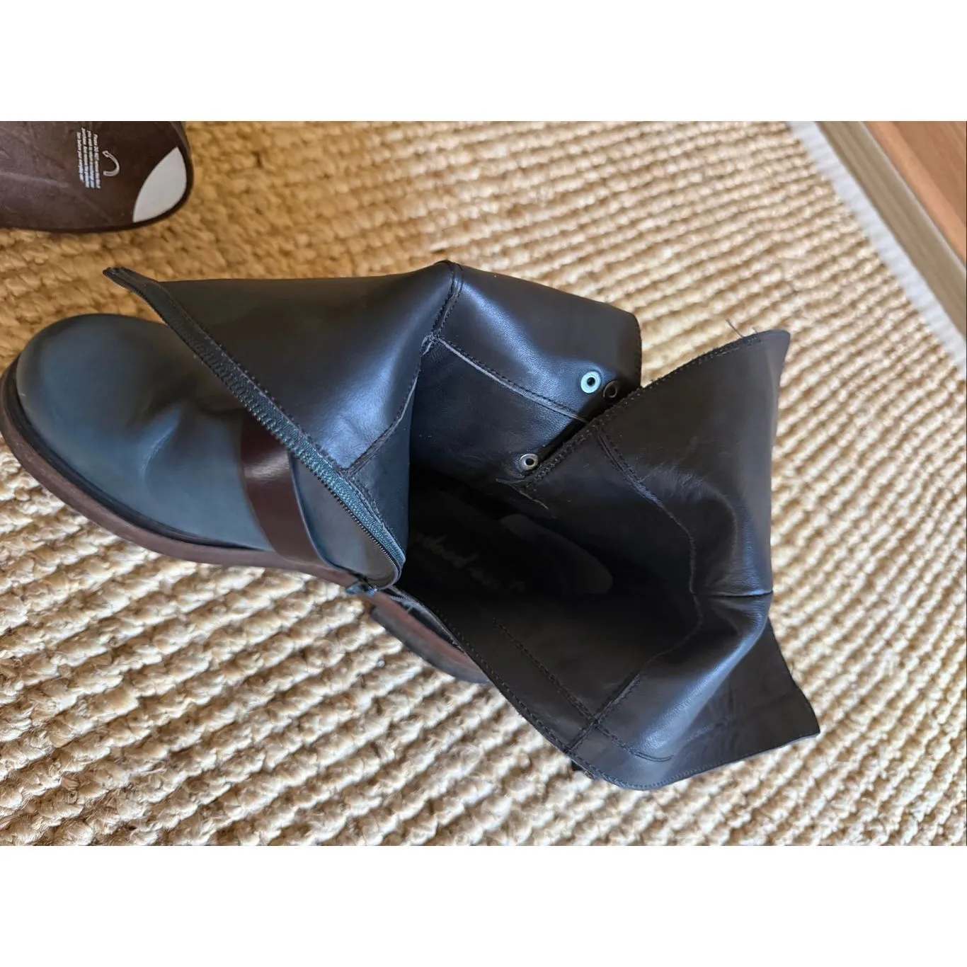 Free People Leather Moto Boots Teal Blue Green Buckle Mid Calf Size 10 - Image 10