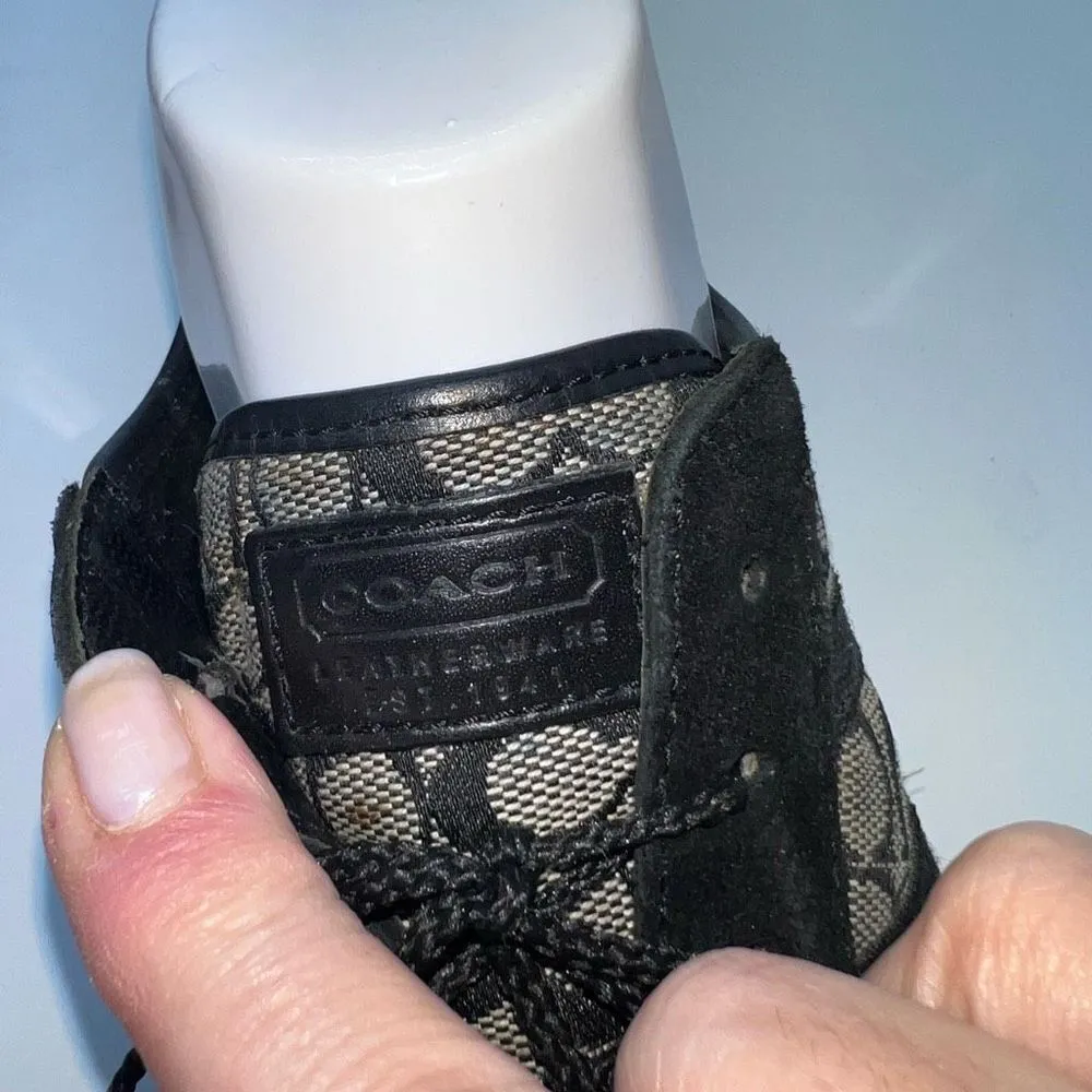 Coach Tania Monogrammed Canvas and Suede Sneaker - Image 6