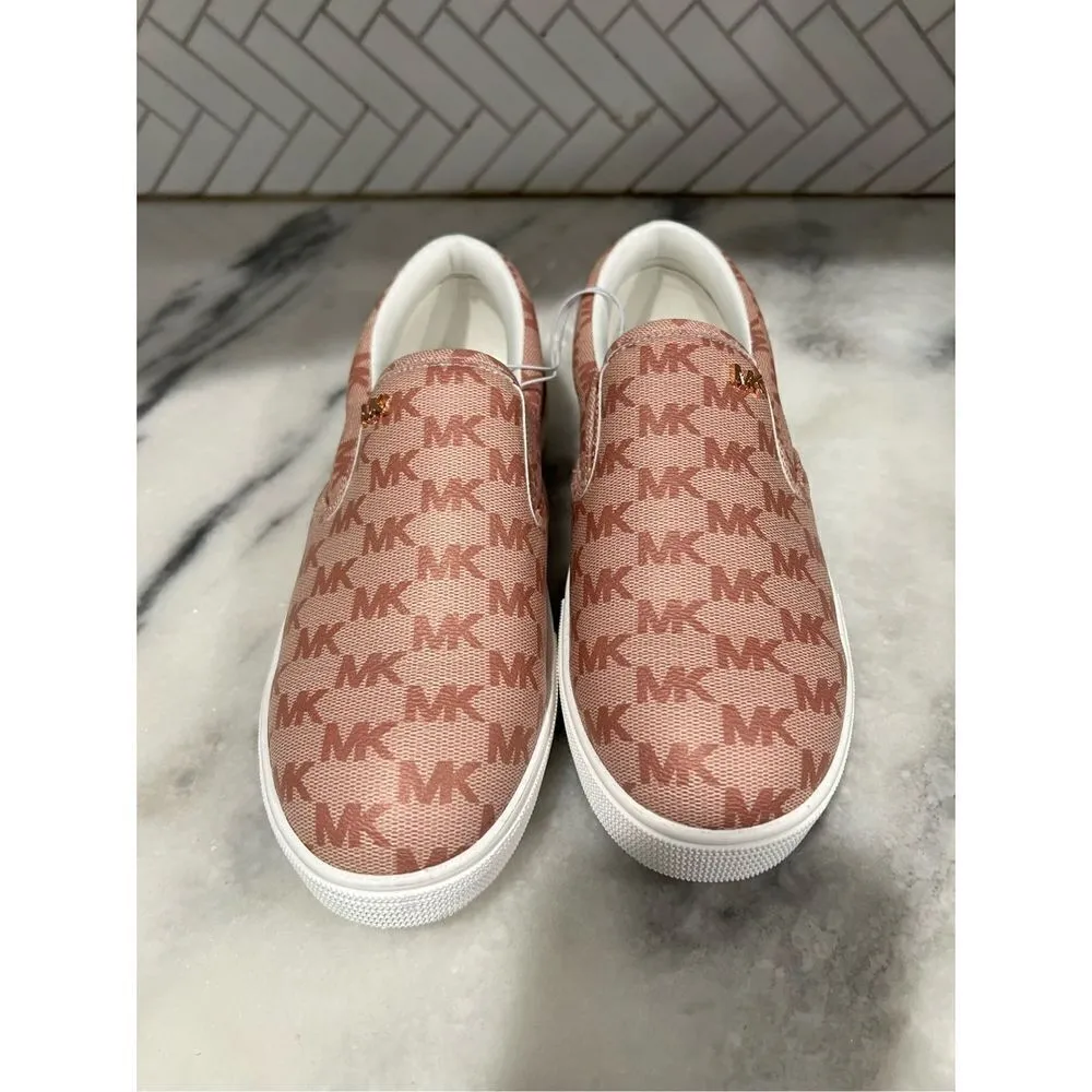 Michael Kors Ophelia Slip-On Sneaker - Women's Ballet Pink Logo Print SZ 5 - Image 12