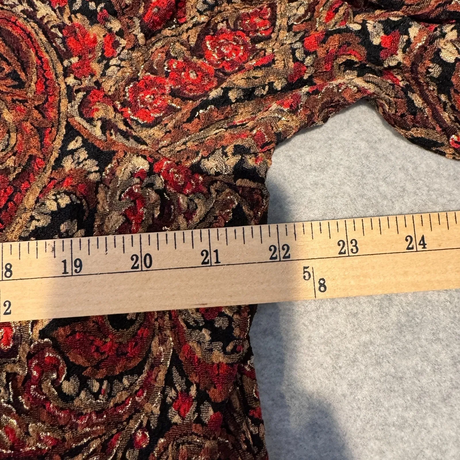 Vintage Coldwater Creek Long Sleeve Top Womens XL Red Paisley Beaded‎ Fairy - Image 11