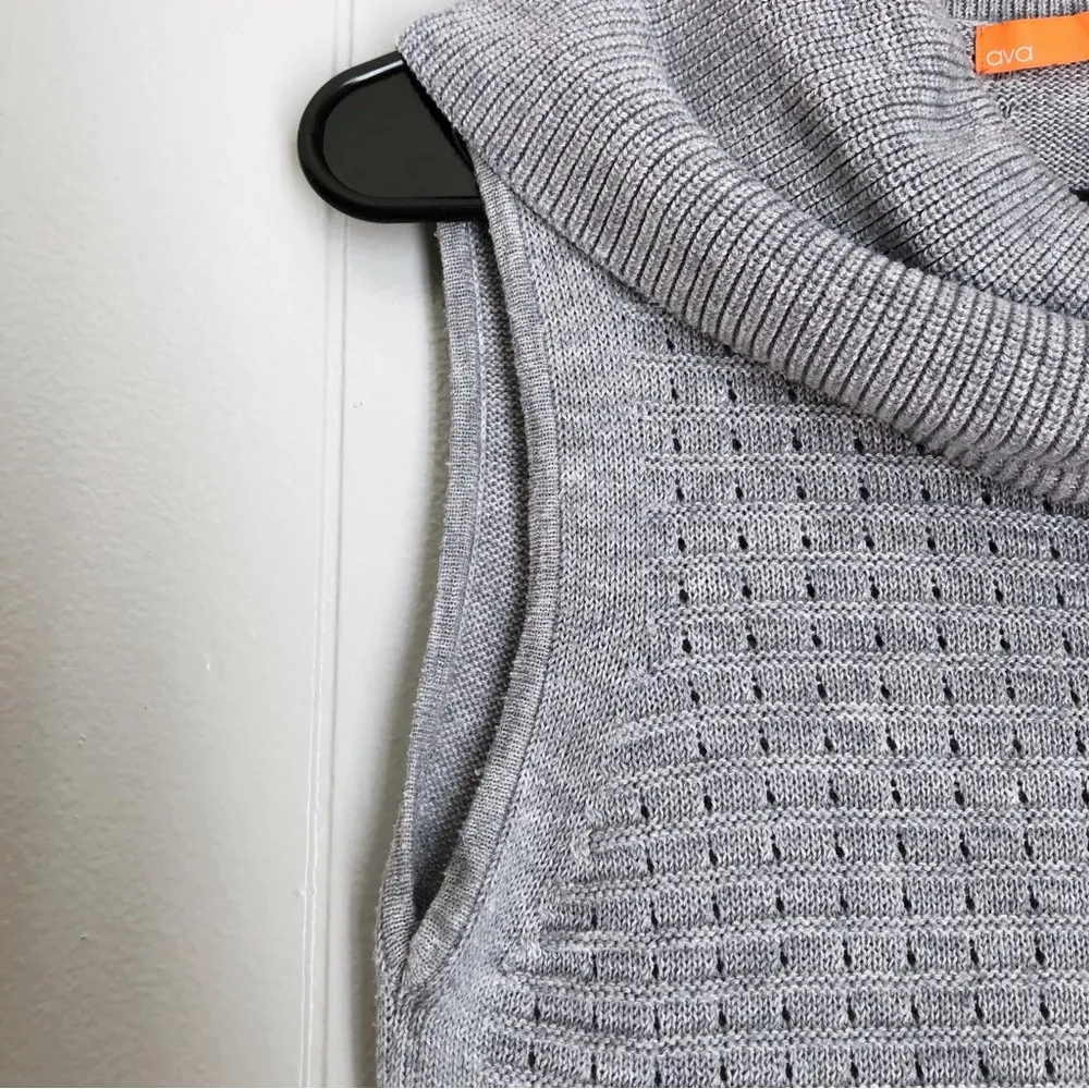 Cowl Neck Sleeveless Sweater Top Turtleneck Blouse XS Wool Blend Women’s - Image 8