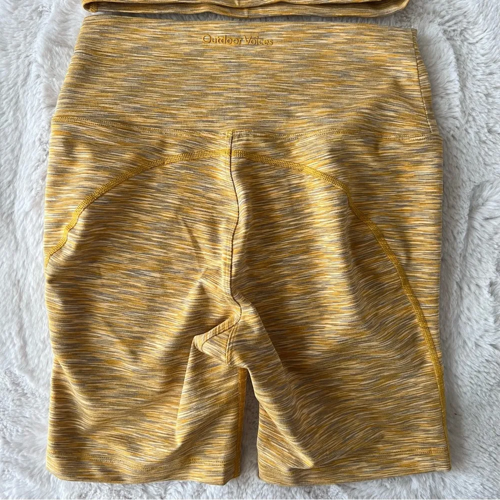 Outdoor Voices Matching Set Free Flow Crop Top and Bike shorts Sunset Yellow - Image 9