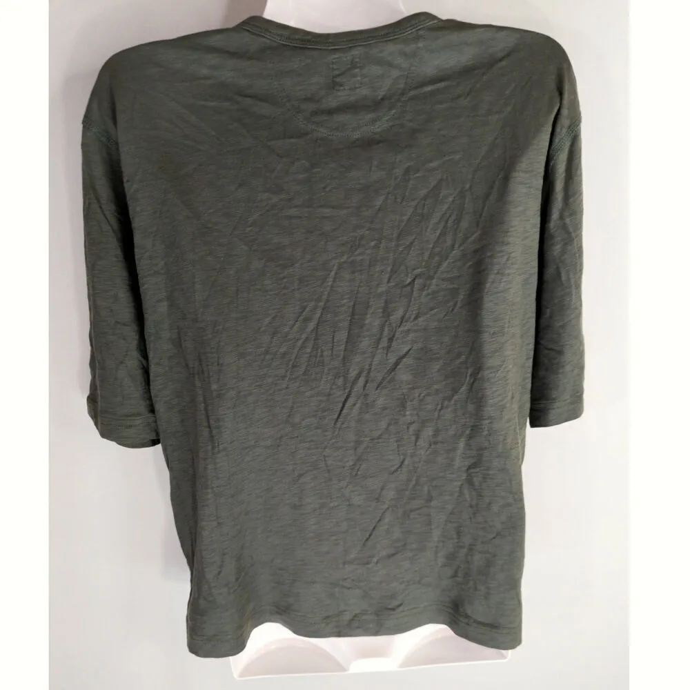 J. Crew Womens Green Short Sleeve Henley Tee Casual‎ Solid Basic Size S - Image 3