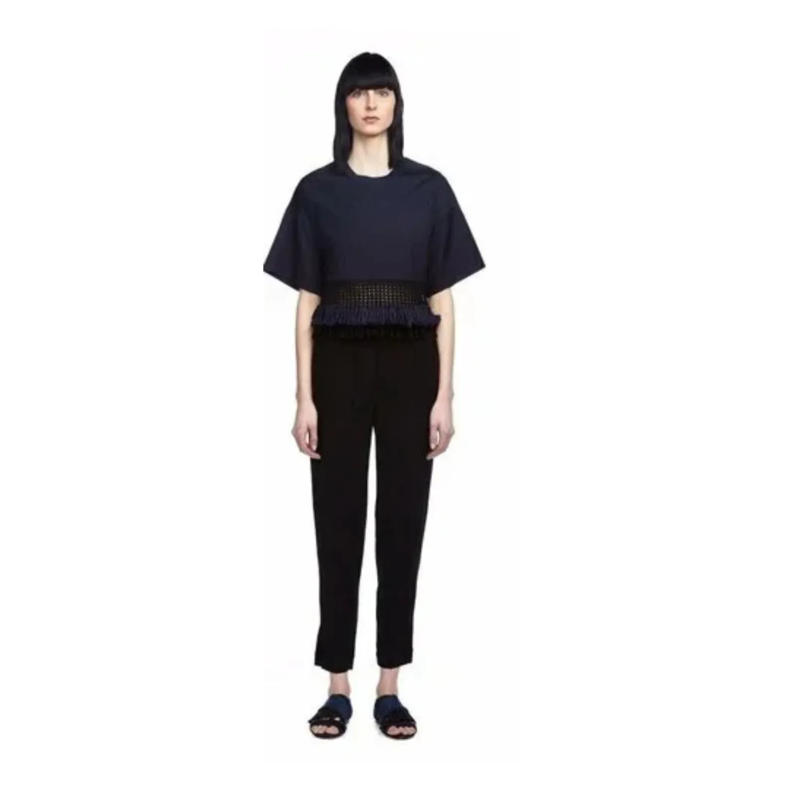 3.1 Phillip Lim Fringe Trim Boxy Cotton Tee Size 6 - Image 11