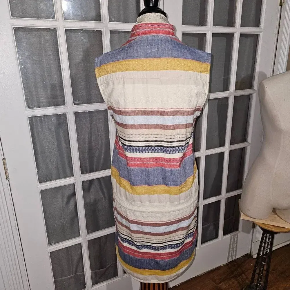 Mother Womens Goin South Sleeveless Shirt Dress Medium‎ Tan - Image 2