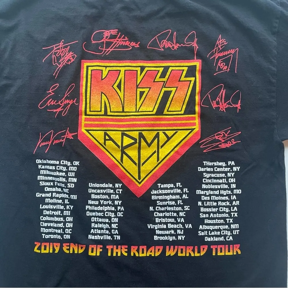 KISS Army Concert Tee Shirt Black Medium End of the World Tour 2019 Classic Rock - Image 4