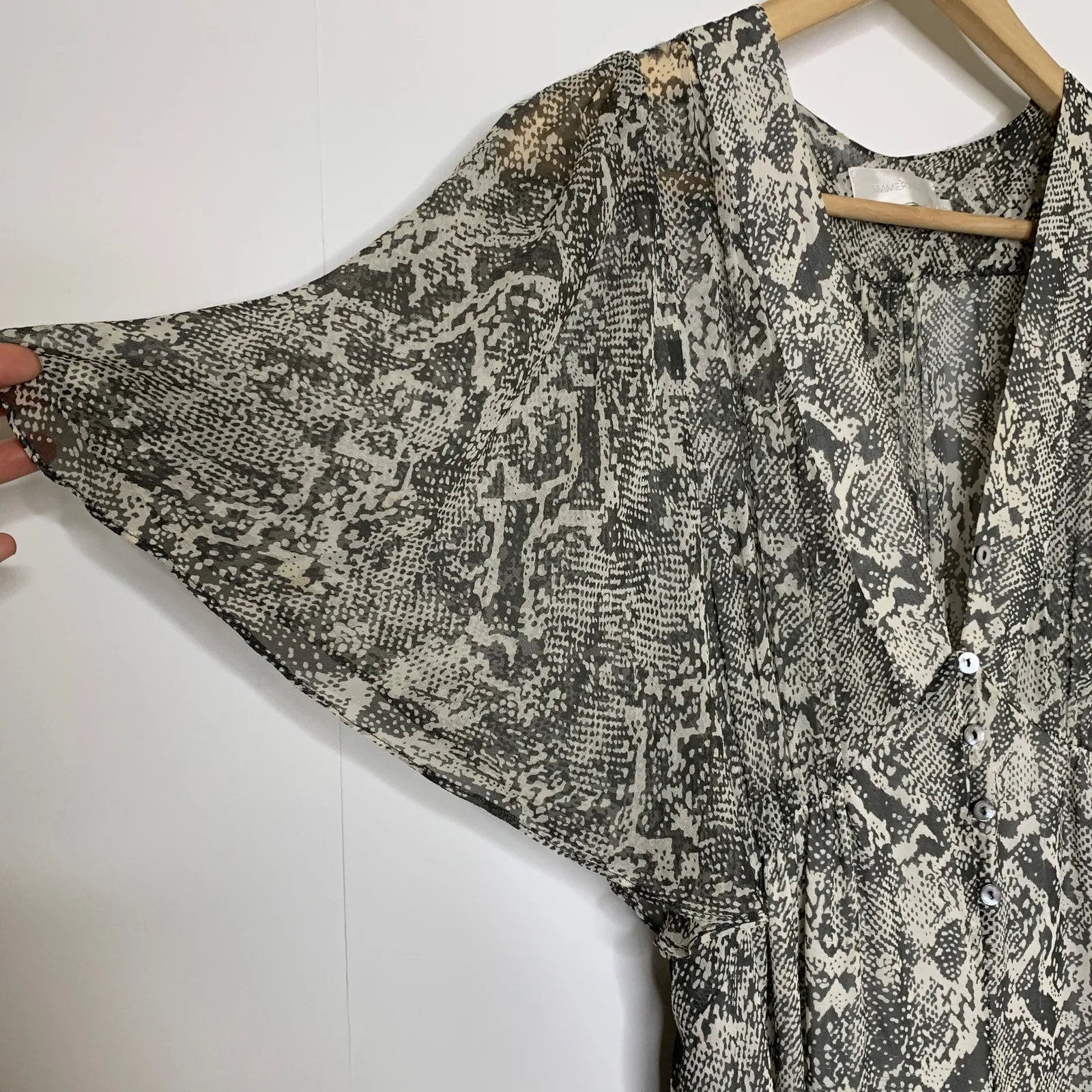 Zimmermann Phython Snake Sheer Silk Wide Leg Jumpsuit Womens 0 - Image 10