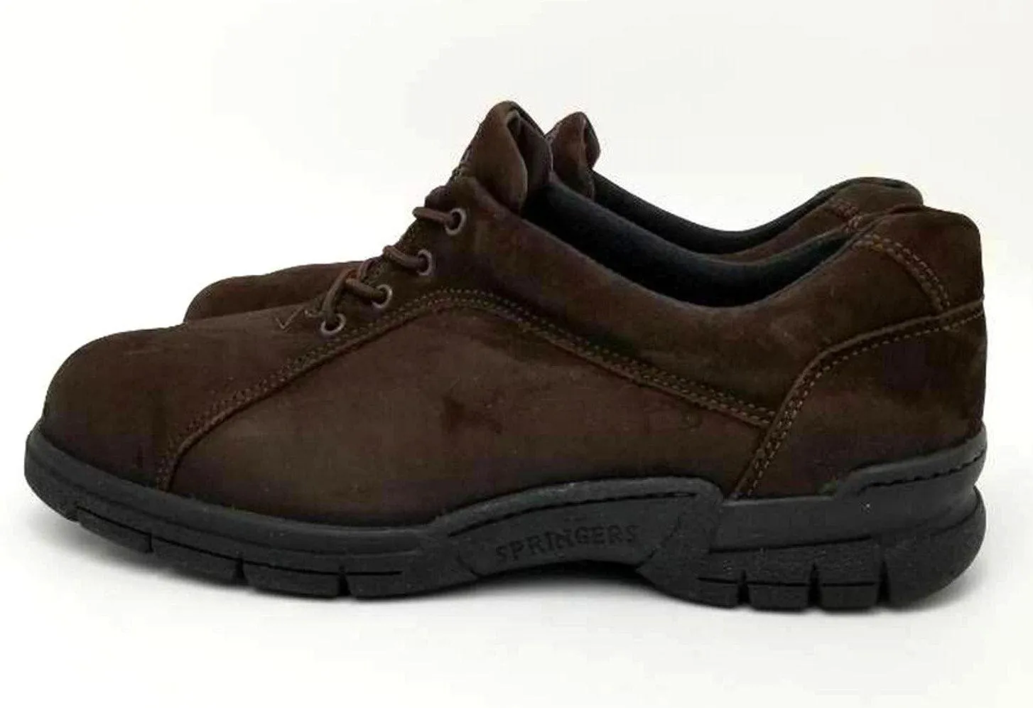 Clarks Springers Oxford Suede Leather Lace Up Shoes Brown Round Toe Size 8 - Image 12