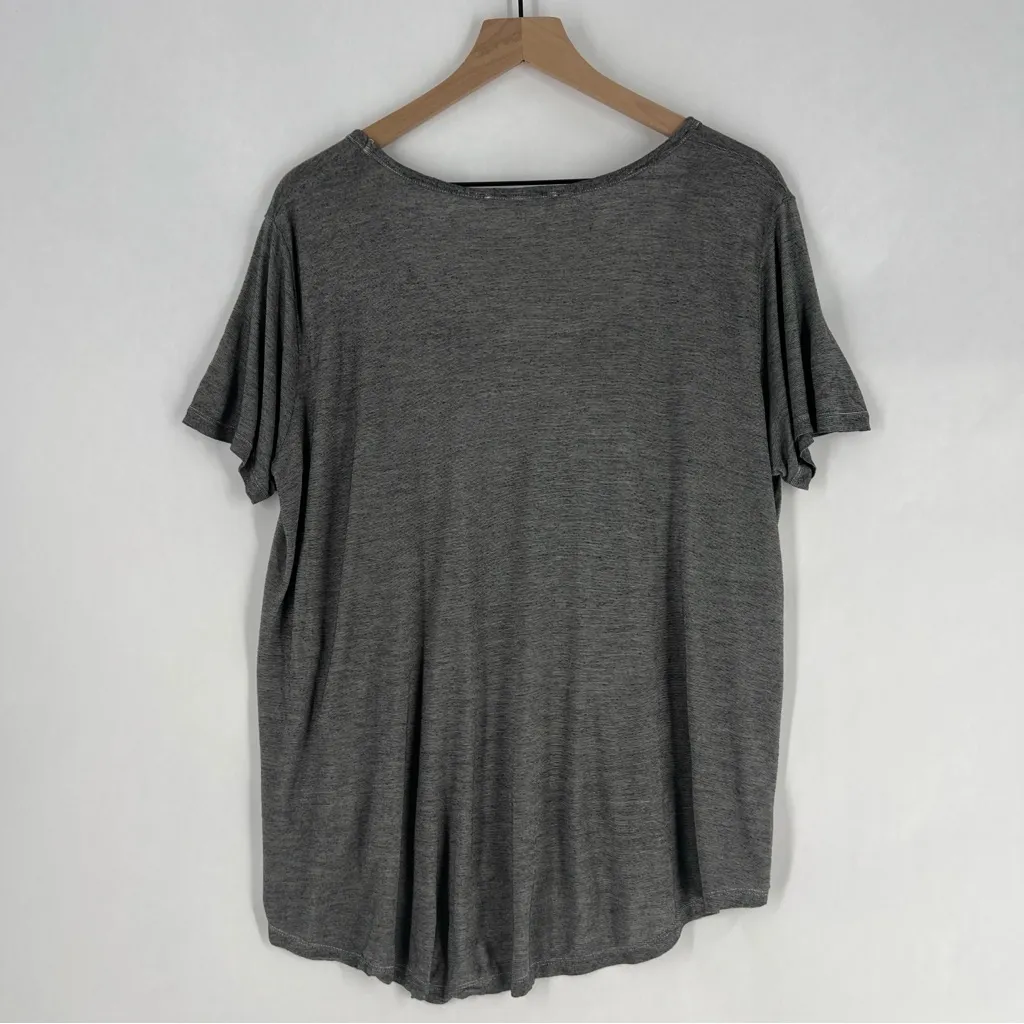 Wilfred Free Thin Stripes Gray Scoop Neck Relaxed Fit Short Sleeve Tee Size L‎ - Image 9