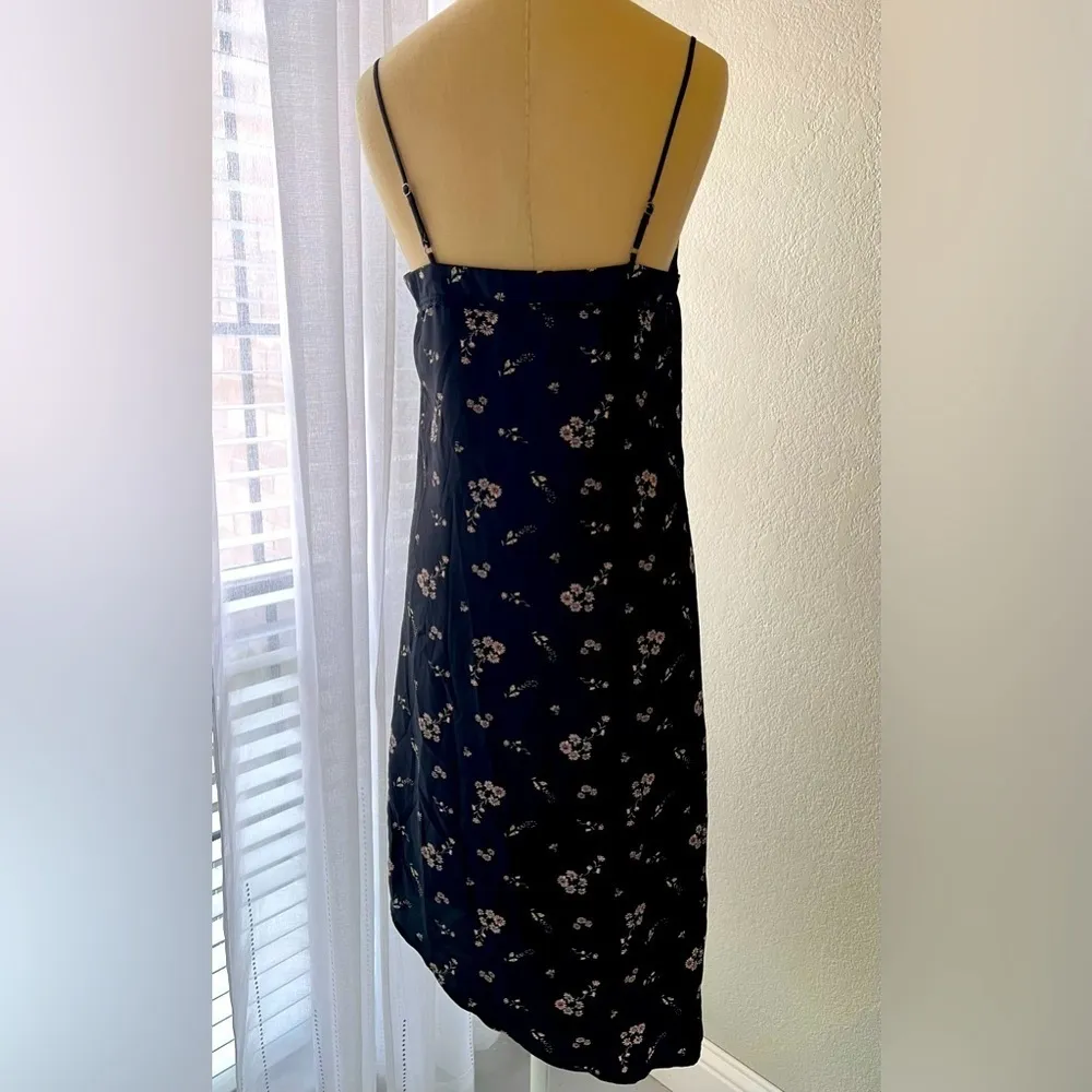Navy Blue Floral Asymmetrical Maxi Cami Dress Size XS - Image 8