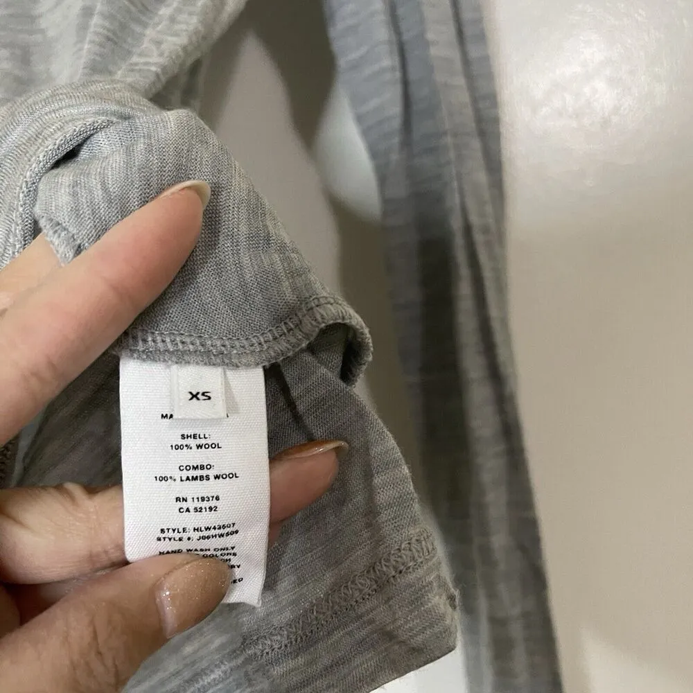 HELMUT LANG lightweight gray wool knit high neck long sleeve top size XS - Image 3