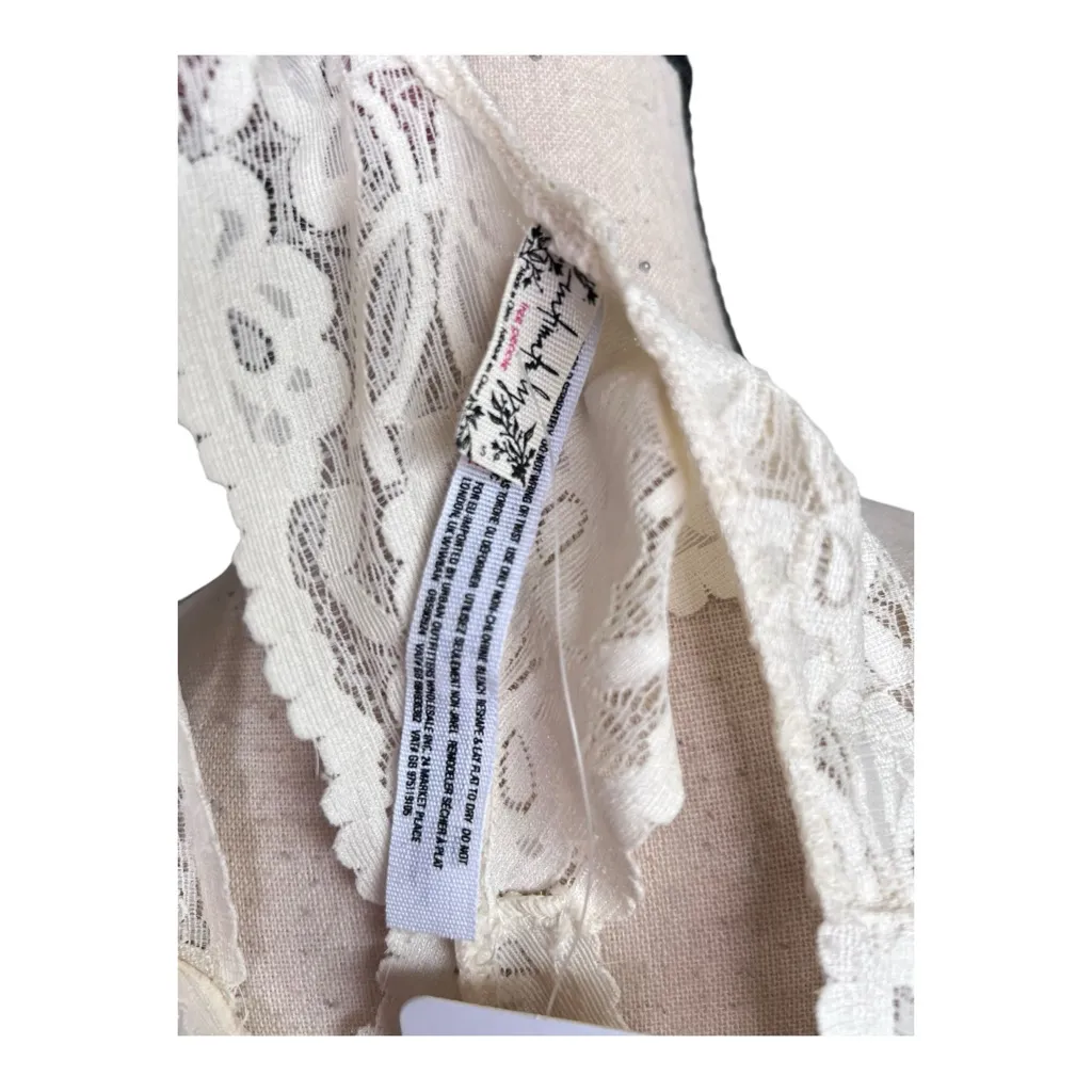 Free People Intimately Lace Gallon Lace Racerback Bralette - Cream Size S - Image 4