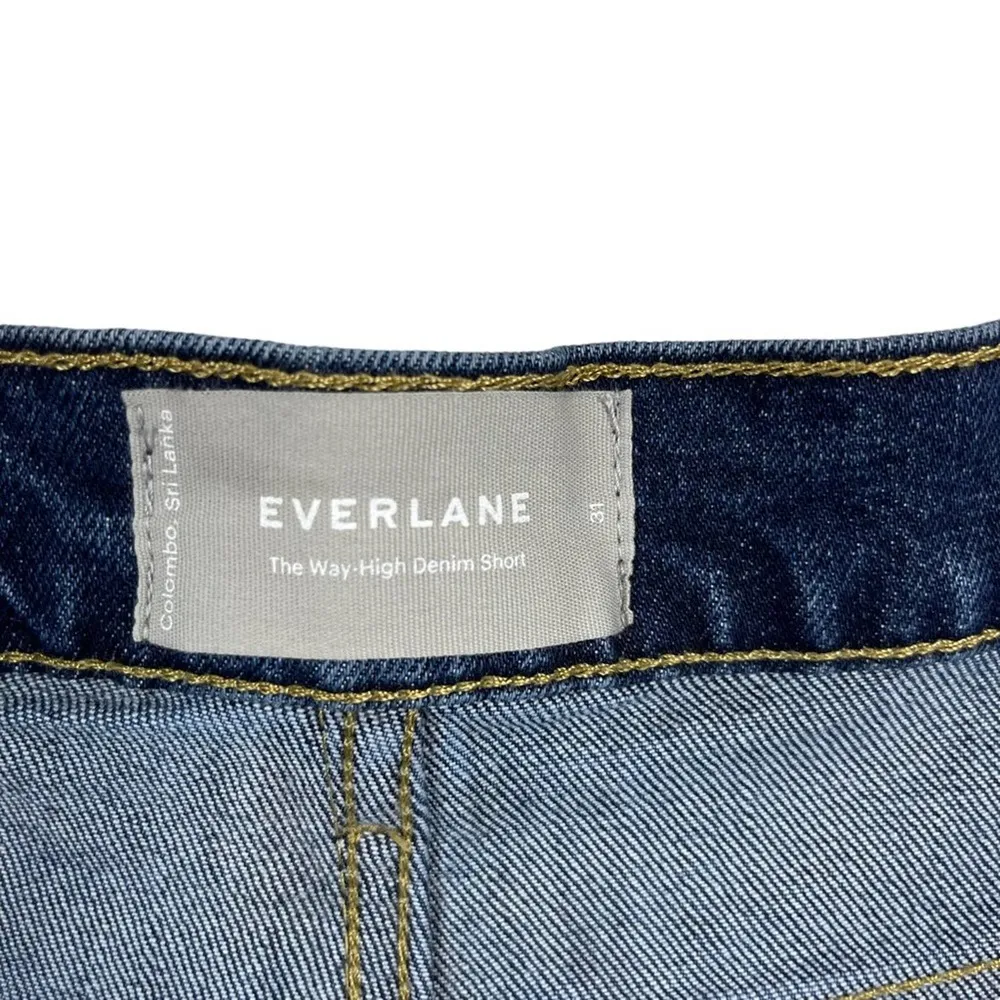New Everlane The Way-High Denim Short High Rise Raw Hem Organic Cotton Size 31 - Image 11