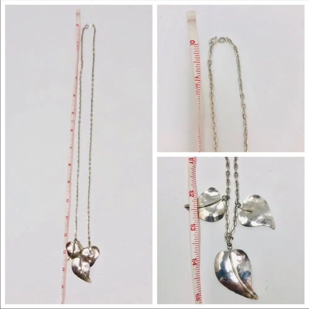 Sterling, artisan signed necklace/earrings set - Image 12