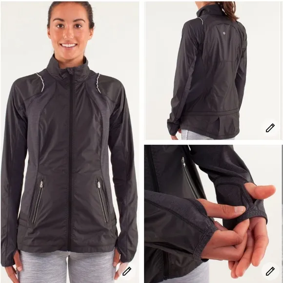 Lululemon Run: Nothin’ But Run Jacket Color Black Size 4 EUC - Image 2