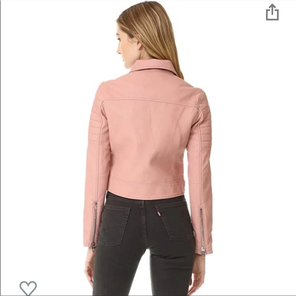 NWT Blank NYC Pink Faux Leather Moto Biker Jacket Zip Up Collared Mauve Sz L - Image 5