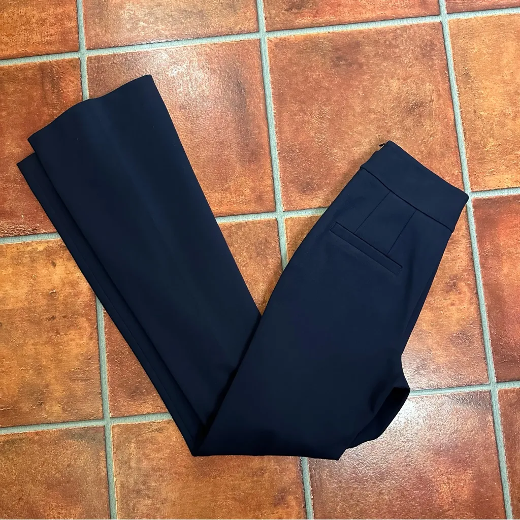 Victoria Beckham Navy Flare Pants - Image 9