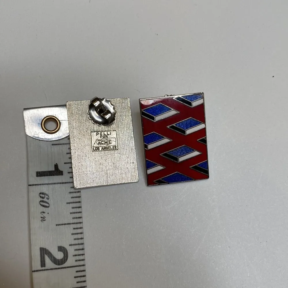 Vintage Cesar Pelli for Acme Studio Geometric “Grid 1” Rectangular Earrings - Image 3