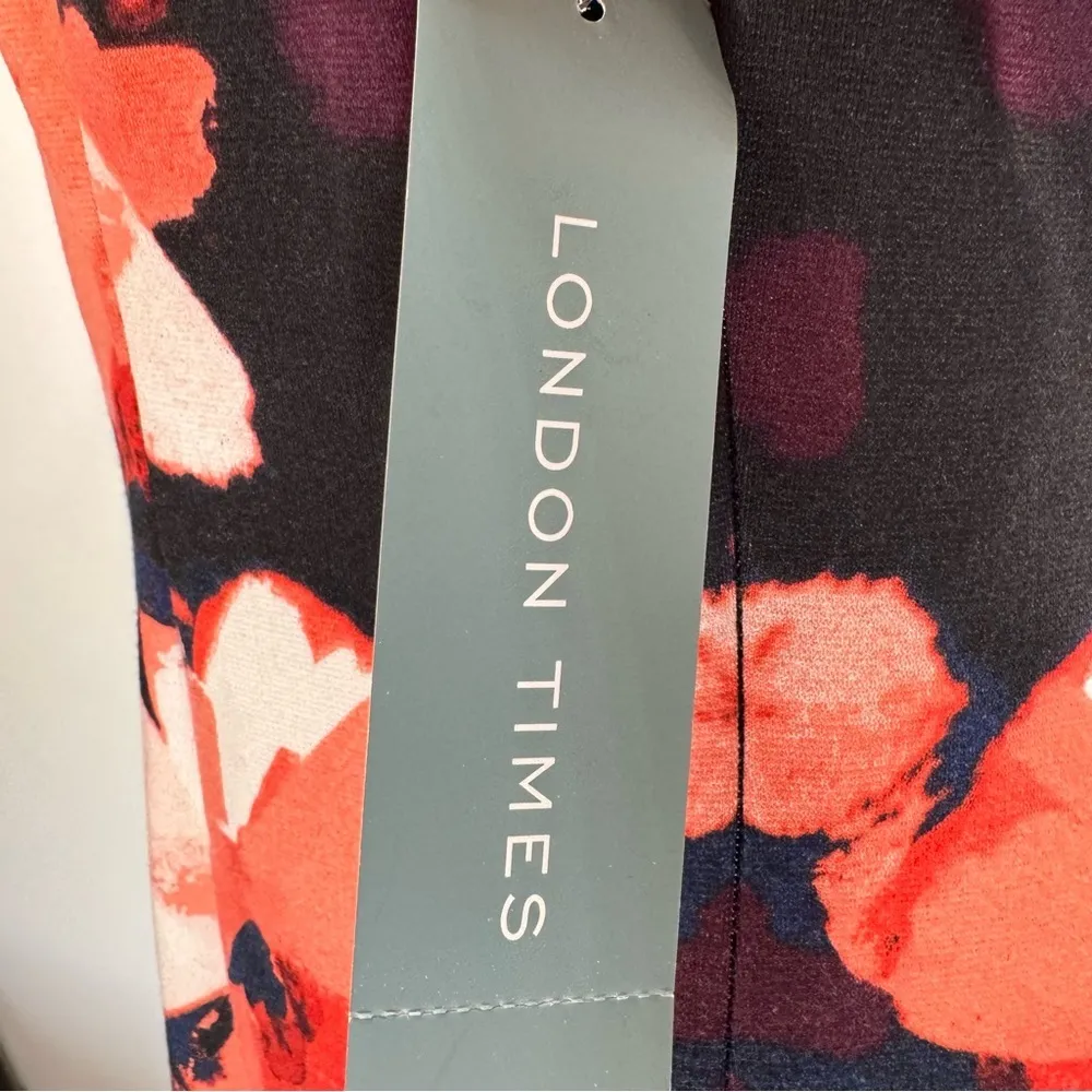 London Times ModCloth Thick Knit Floral Cap Sleeve Midi Shift Dress Size 10 NEW - Image 12