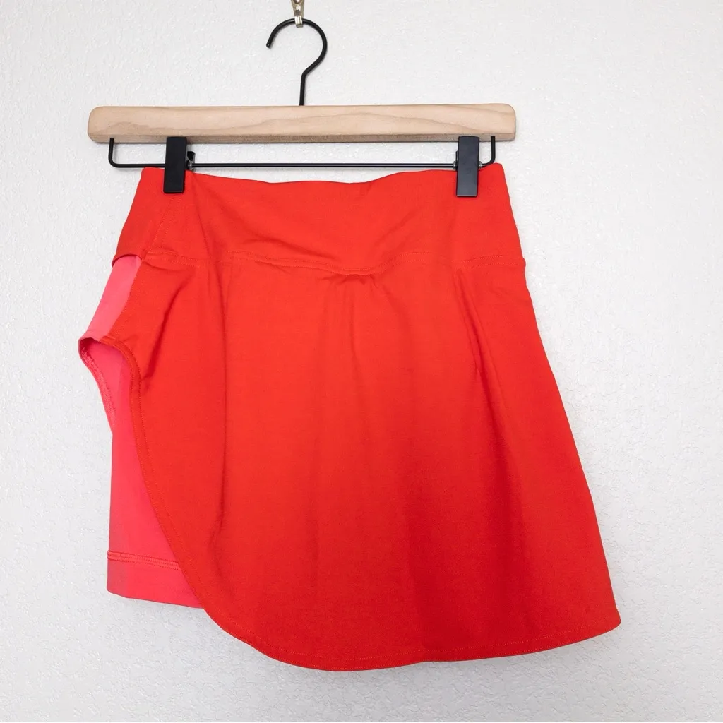 Lululemon Asymmetrical Layered High Rise Tennis Skirt 2 Hot Heat Red Pink Shorts - Image 12