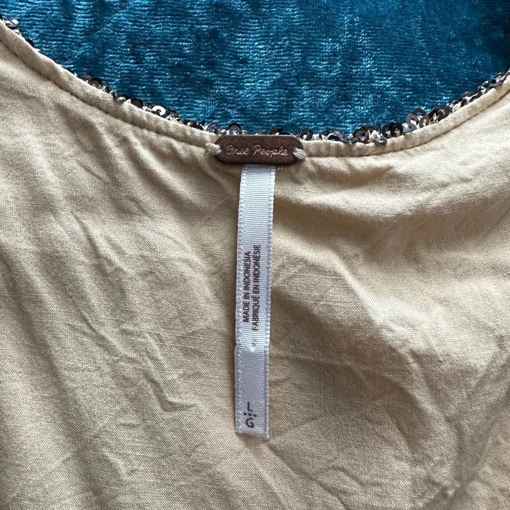 Free People Gold Sequin Reversible Vest - Image 2