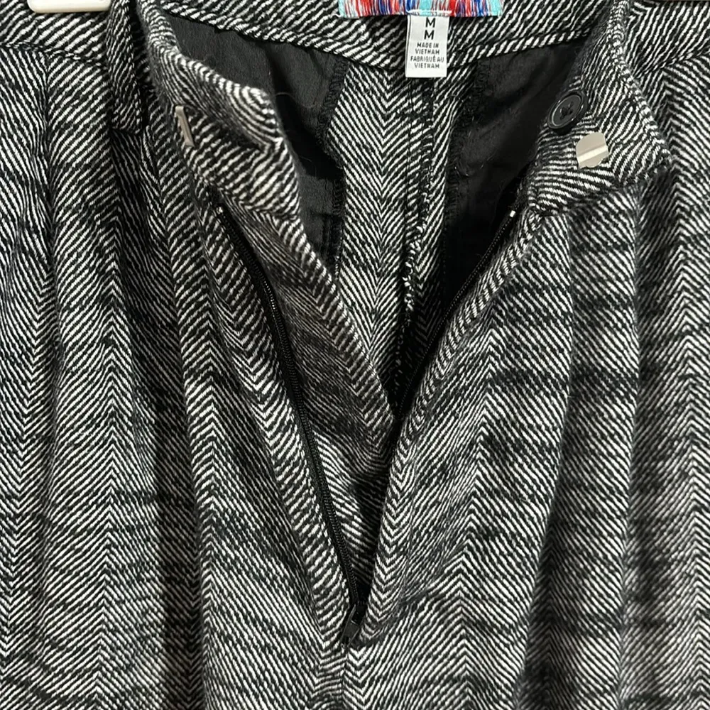 Urban Outfitters Elliott Low Slung Trouser Pants Grey/Black/White Size Medium - Image 3