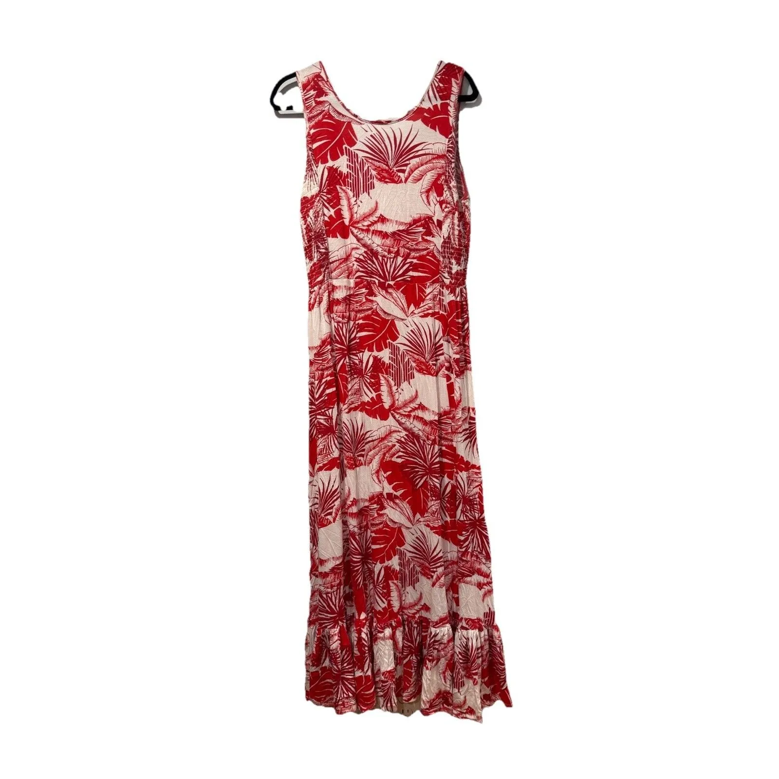 Soft Surroundings Lilo Maxi Dress Womens Medium Hawaiian Palms Hi Low Resort - Image 2