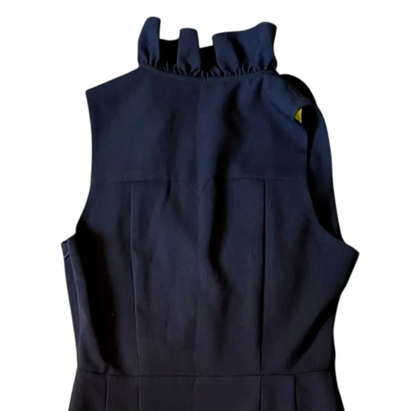 Andrew Marc Black Midi Dress Sleeveless Ruffle Tank Dress Size 2 Career Work - Image 4