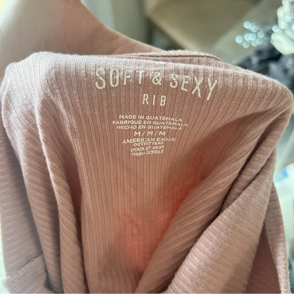 American eagle pink ribbed bodysuit - Image 4