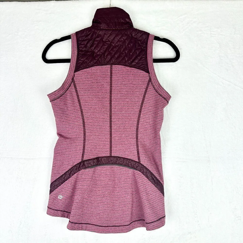 Lululemon Rebel Runner Vest Size 2 Full Zip Rulu Petal Camo Bordeaux Berry - Image 2