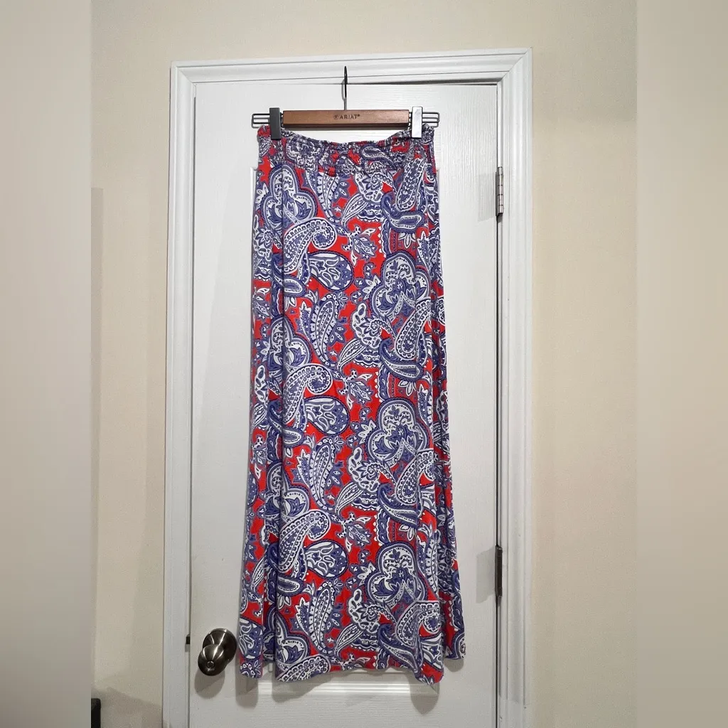 Artisan‎ NY Long Maxi Skirt with Elastic Waist and Paisley Design - sz L - Image 2