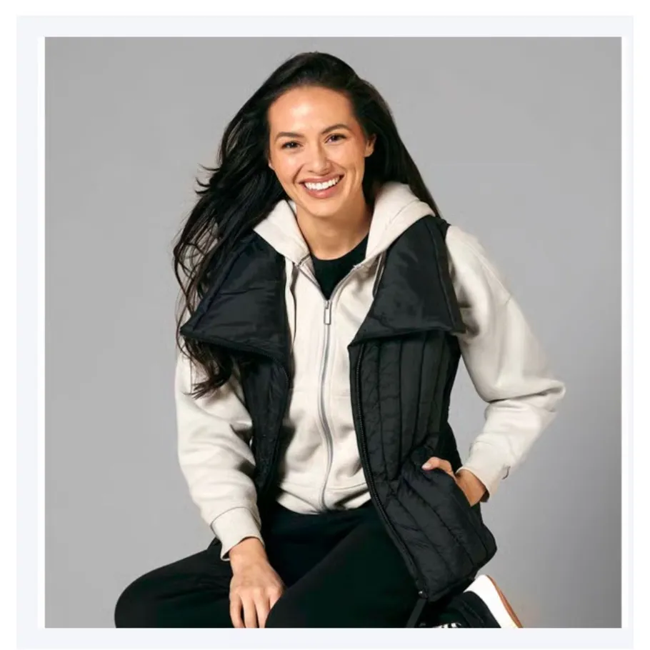 Calvin Klein Performance PREMIUM DOWN Size Small Drama Collar Puffer Vest Jacket - Image 4