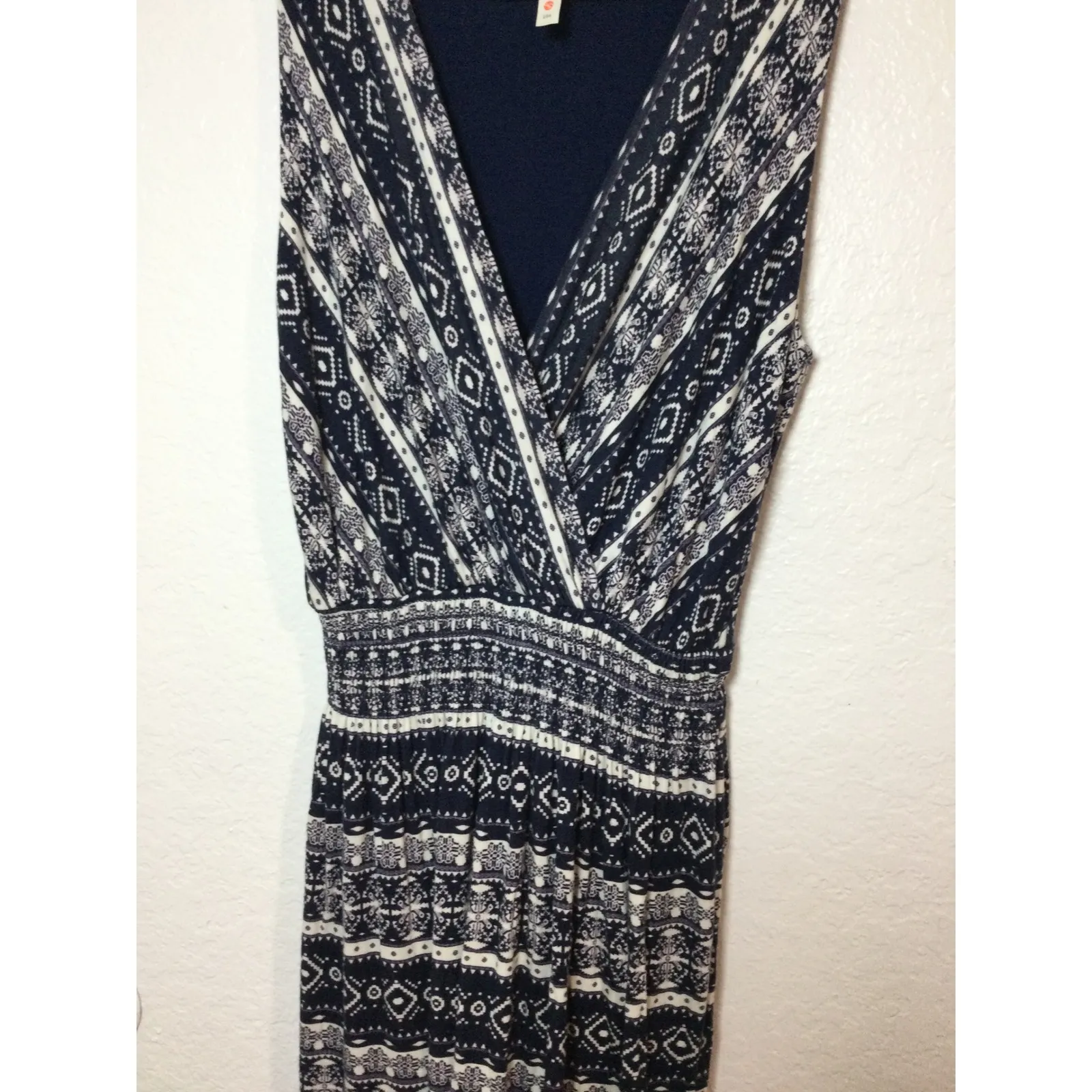 Gilli Maxi Dress Sleeveless Casual V Neck Geometric Print Boho Chic size S (271) Blue - Image 2