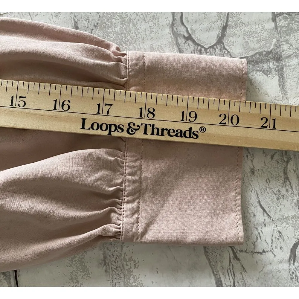 Everlane The Washable Silk Wrap Log Sleeve V Neck CropTop Blouse Blush Pink 10 - Image 8